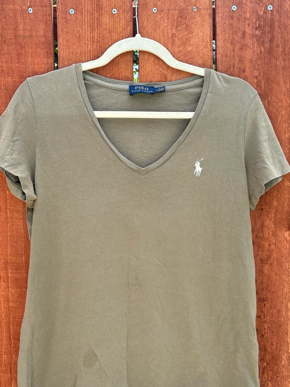 Ralph Lauren Olive Green V-Neck Short Sleeve Tee